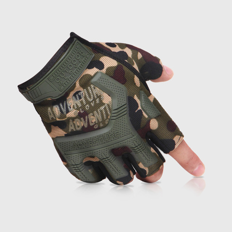 Guantes tácticos de medio dedo para hombre, manoplas de combate del ejército militar, antideslizantes de carbono para exteriores, manos sin dedos ► Foto 1/5