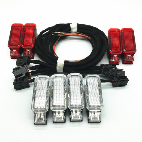 Rojo/blancas para Interior del vehículo puerta Panel luz de advertencia lámpara Cable arnés de alambre para A3 A4 A5 A6 A7 A8 Q3 Q5 Q7 TT 8KD947411 8KD 947, 415 ► Foto 1/6