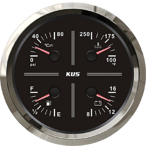 KUS-medidor multifuncional de presión de aceite y nivel de combustible, voltímetro de 12V y 110mm con retroiluminación ► Foto 1/2