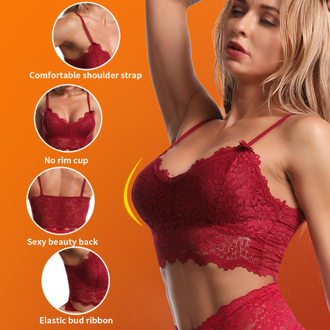 Sujetador Sexy para mujer, lencería para mujer, ropa interior Push Up, sujetador Bralette, Top Bh de encaje, lencería femenina, sujetador, Top Sexy, sujetador sin tirantes sujetador deportivo mujer sujetador push up ► Foto 1/6