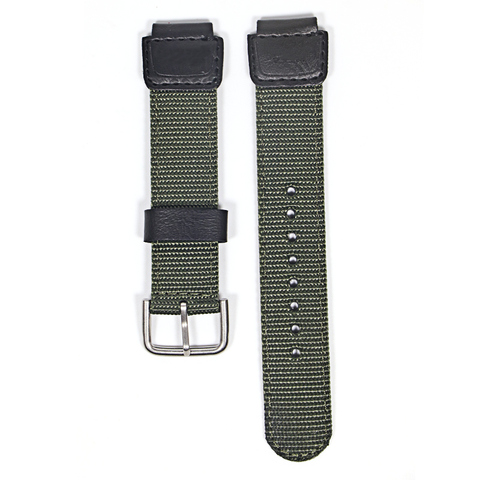 Correa de nailon para reloj Casio G Shock W-S200H, W-800H, W-216H, W-735H, F-108WH, color verde y negro de 18mm ► Foto 1/4