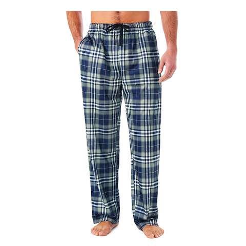 Pantalones de casa para hombre, algodón, franela, otoño, invierno, cálido, de talla grande, estampado a cuadros, ropa de dormir, pantalones de pijama ► Foto 1/6