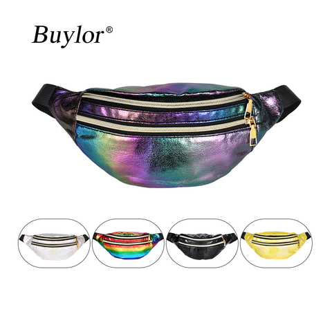 Buylor-riñonera holográfica con correa para láser para mujer, Cangurera de diseño, bolso de cintura bonito para fiesta y viaje ► Foto 1/6