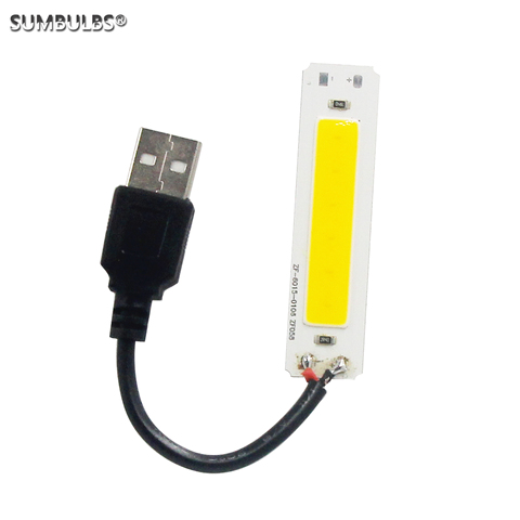 Fuente de luz LED USB, 5V CC, Bombilla de barra COB de 2W, 60x15mm, blanco frío cálido, 3000K, 6500K, para Lámpara de trabajo DIY ► Foto 1/6