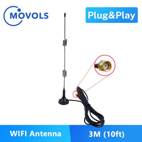 Amplificador de rango de antena, extensor de antena, 2,4 GHz, 9DBI, Wifi, WLAN, 5 x, Base ► Foto 1/4