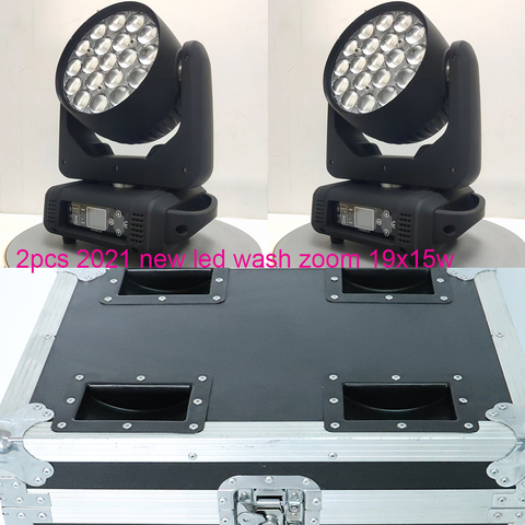 Caso de vuelo luz con cabezal móvil led zoom 19x15w rgbw led de zoom luz wash con cabeza móvil iluminación de equipo de dj etapa dmx luz hola ► Foto 1/1