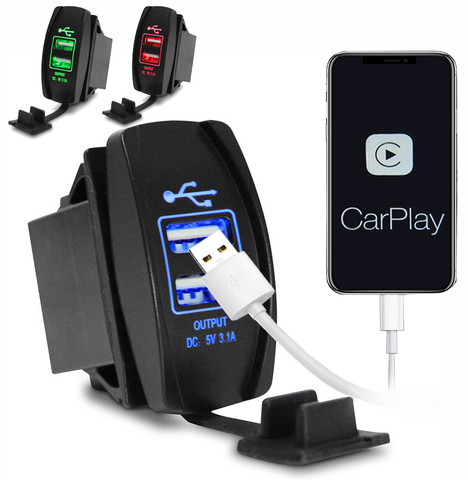 Adaptador de carga rápida 3.1A para móvil, cargador de teléfono USB de doble puerto para coche, motocicleta, camión, barco, iPhone XR 11 Samsung ► Foto 1/6