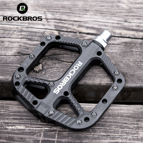 ROCKBROS-pedales ultraligeros para bicicleta, rodamientos con sello, de nailon, para ciclismo de montaña o carretera, con plataforma plana ► Foto 1/6