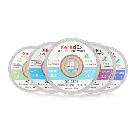 Cables de soldadura de 1,5mm, 2mm, 2,5mm, 3mm, 3,5mm de ancho, 1,5 M de longitud, mecha para removedor de soldadura trenzada, herramienta de reparación de alambre ► Foto 1/6