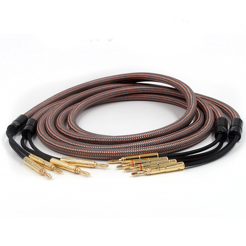 Cable de cobre puro hifi Accuphase OCC, cable de altavoz de audio con conector de banana chapado en oro, 1 par ► Foto 1/4