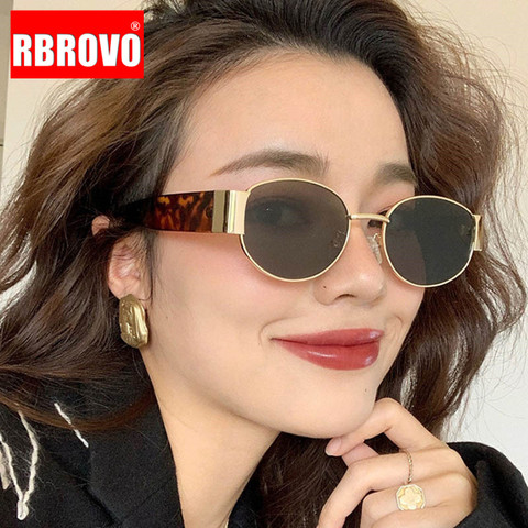 RBROVO-gafas De Sol redondas Retro para mujer y hombre, anteojos De Sol femeninos, De marca De diseñador, De lujo, 2022 ► Foto 1/6