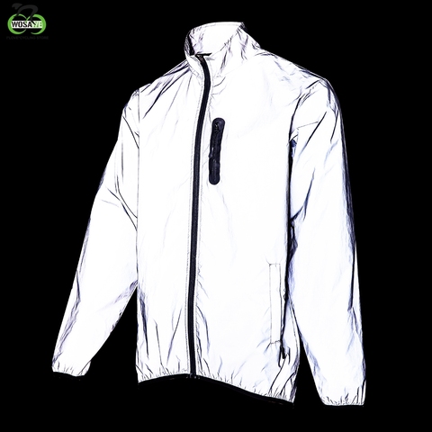 WOSAWE-Chaqueta reflectante para deportes de ciclismo, chaqueta para correr de noche, resistente al viento, impermeable, cálida y transpirable, para otoño ► Foto 1/6