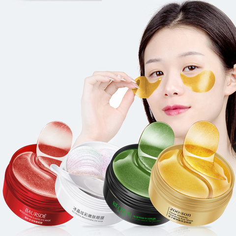 Mascarilla hidratante de Caviar de aguas profundas, mascarilla hidratante para ojos de 24K, elimina las ojeras, bolsas antiedad, arrugas de ojos, parches de Gel de colágeno, Corea, 60 uds. ► Foto 1/6