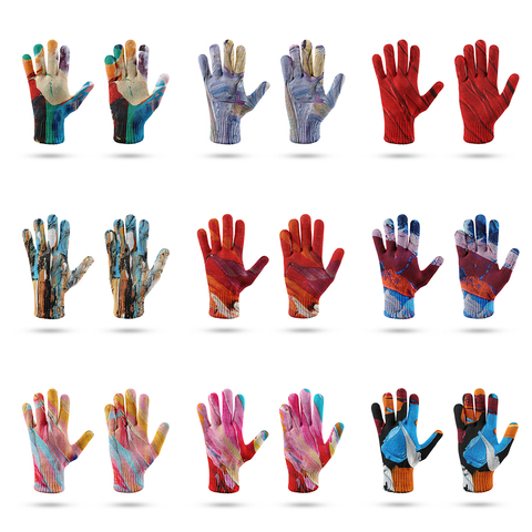 Guantes de punto con pintura al óleo 3D para mujer, manoplas cálidas y suaves, elegantes, fáciles de combinar, guante de punto para otoño e invierno, guante de pantalla táctil ► Foto 1/6