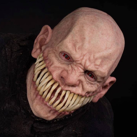 Disfraz de demonio, máscara de látex de miedo, diablo mutante, dientes largos realistas, accesorios para fiesta de Halloween ► Foto 1/1