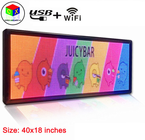 Señal LED a todo color p6 para exteriores, 40 ''x 18'', compatible con pantalla de publicidad LED, imagen programable, pantalla LED de vídeo ► Foto 1/6