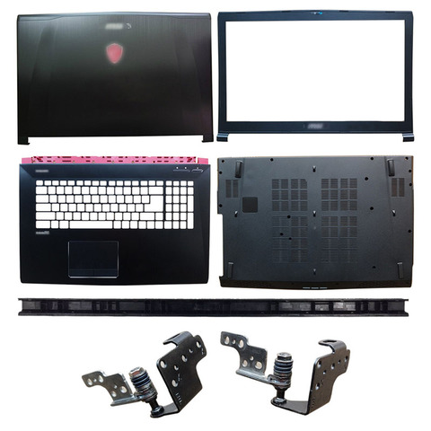 Nuevo para MSI GE72 GE72VR MS-1791 MS-1792 2QD Apache PRO LCD de ordenador portátil cubierta/bisel frontal/Palmrest/cubierta inferior/bisagras cubierta negro ► Foto 1/6