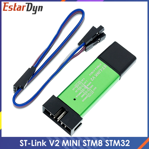 Stlink-Stlink ST2 Mini STM8 STM32, simulador de programación de descarga con Cable DuPont de cubierta ► Foto 1/6