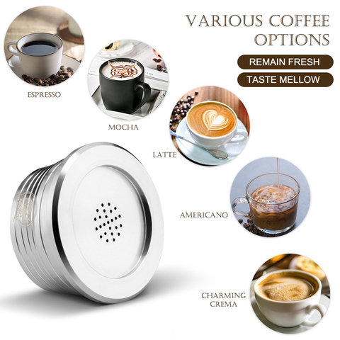 Cápsulas de café reutilizables de acero inoxidable, taza Cápsula de café con filtro, Compatible con Delta Q ► Foto 1/6