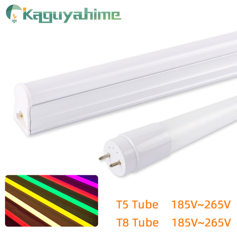 Kaguyahime LED T5 T8 tubo lámpara RGB 30cm 60cm sin parpadeo de 220V 110V 6W 10W T8 tubos fluorescentes LED integrado de luz blanco cálido ► Foto 1/6