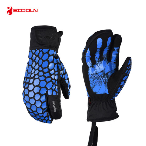 Boodun-guantes de esquí para hombre y mujer, resistentes al agua, a prueba de viento, para esquí, Snowboard, térmicos, cálidos, para exterior, para niños y niñas ► Foto 1/6