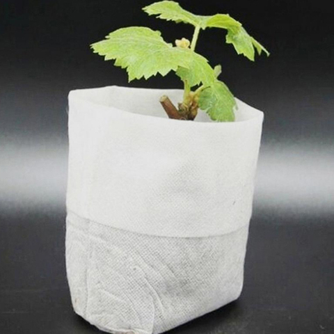 100/500 Uds Biodegradable no tejida bolsas para vivero planta crecer bolsas de tela de plántulas de ollas respetuoso del medio ambiente de aireación plantar bolsas ► Foto 1/6