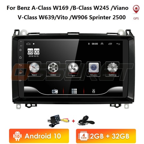 Android 10 radio de coche reproductor Multimedia para Mercedes Benz W245 W169 W639 2006-2014 2G + 32G WIFI 2 Din Autoradio GPS Navi 4G LTE ► Foto 1/6
