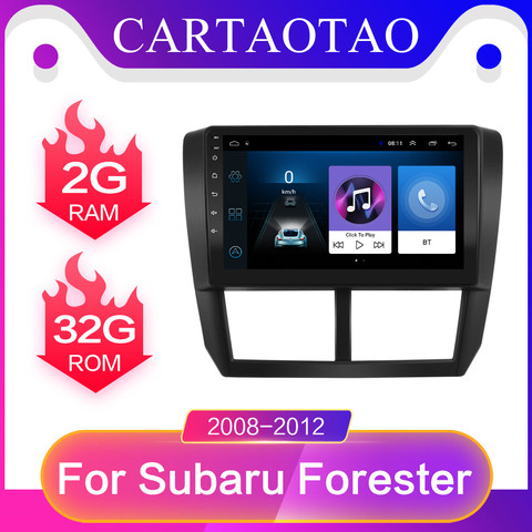 CARTAOTAO 9 pulgadas 2 din para Subaru Forester Android 2008-2012 auto Radio Multimedia reproductor de Video GPS de navegación android10 2 DIN ► Foto 1/6