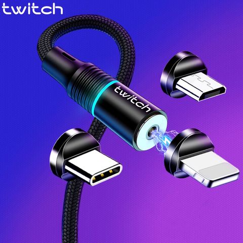 Cable Micro USB, magnético, 2m, para iPhone Samsung, teléfono móvil Android, carga rápida, Cable USB tipo C, Cable cargador magnético ► Foto 1/6