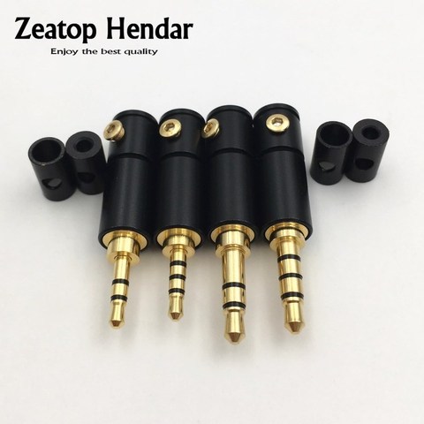 Uds/2,5/3,5mm 3/4 Polo Audio estéreo masculino conector de clavija 2,5mm Jack de 3,5mm de auriculares de soldadura adaptador para 2mm 4mm 5mm 6mm Cable ► Foto 1/6