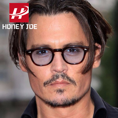 Johnny Depp-gafas De Sol redondas para hombre y mujer, lentes De Sol redondas De estilo Retro, tintado transparente, marca De lentes De diseño, para fiestas y espectáculos ► Foto 1/6