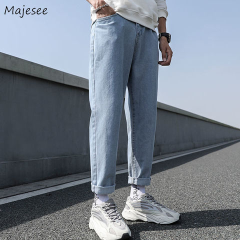 Pantalones vaqueros para hombre, diseño Simple de alta calidad cómoda, combina con todo, estudiantes, moda coreana, informal, Ulzzang Ins de talla grande 5XL ► Foto 1/6