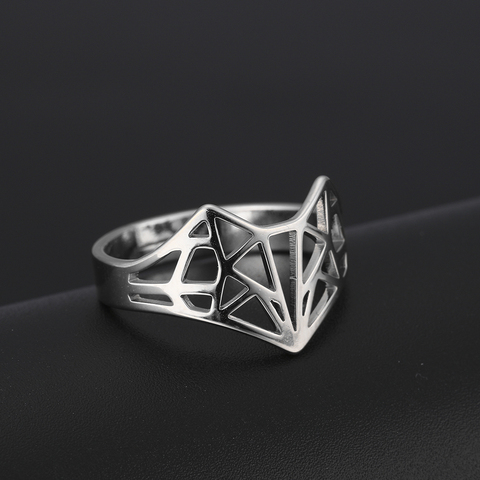 Skyrim zorro Origami anillo de acero inoxidable Casual ajustable dedo Color oro de la joyería de los anillos de boda aniversario regalo para las mujeres ► Foto 1/6