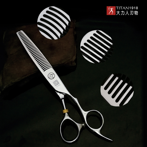 TITAN Japan-Tijeras profesionales de peluquería originales, tijeras de Barbería para salón de adelgazamiento ► Foto 1/6