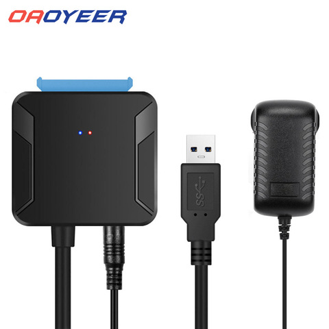 Oaoyeer-Convertidor de Cables SATA USB 0,4 de 3,0 m, macho a HDD/SSD de 2,5/3,5 pulgadas, adaptador de cable de conversión con cable ► Foto 1/6
