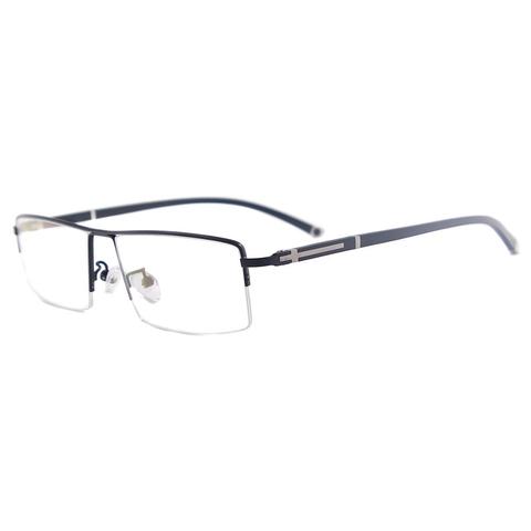 Gafas grandes rectangulares de Metal de medio borde para hombre con marco de prescripción para lentes ópticas miopía lectura progresiva ► Foto 1/6