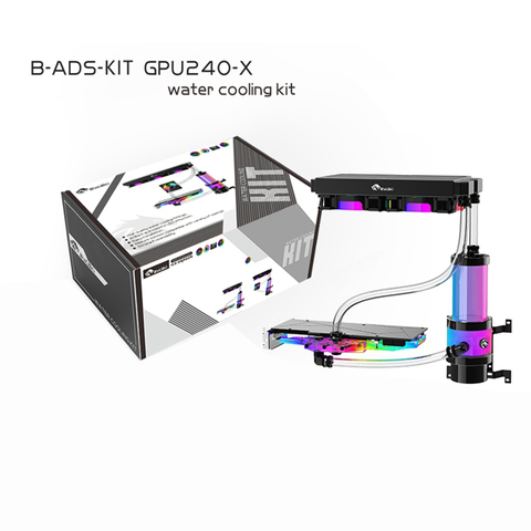 BYKSKI-Kit de enfriador de agua G'1/4, juego de tubos duros, bloque de agua GPU, bomba de agua, radiador de 240mm, sistema de radiador de 120mm para ventilador de ordenador ► Foto 1/5