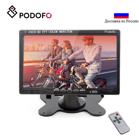 Podofo-minipantalla HD LCD de 7 pulgadas para ordenador y TV, pantalla de vigilancia de seguridad CCTV, monitores lcd hdmi con HDMI / VGA / Video / Audio ► Foto 1/6