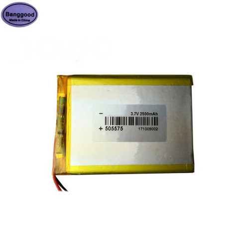 3,7 V 2500mAh 505575 Lipo polímero de litio baterías recargables Li-ion para GPS Bluetooth altavoz MP4 PDA batería Powerbank ► Foto 1/1