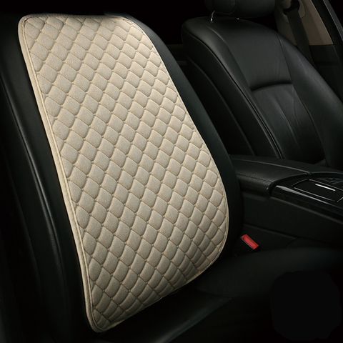 Funda protectora para asiento de coche, almohadilla de lino y lino para respaldo delantero, diseño Interior, adecuado para la mayoría de coches, camiones, SUV o furgonetas ► Foto 1/6