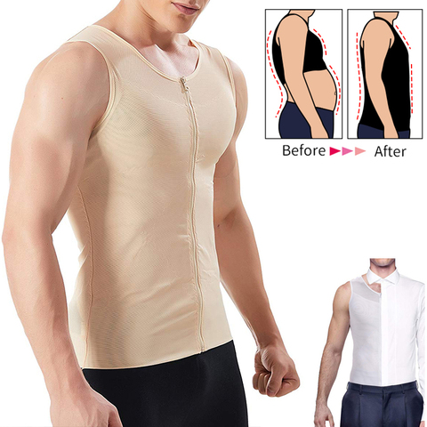 Moldeador de Cuerpo Adelgazante para hombre, camisas de compresión de ginecomastia, ropa moldeadora de abdomen, entrenador de cintura, chaleco delgado de pecho Abs, corsé Masculino ► Foto 1/6