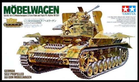 Tamiya-Kit de modelo 35237 1/35, pistola AA autopropulsada alemana Panzer IV Mobelwagen ► Foto 1/1