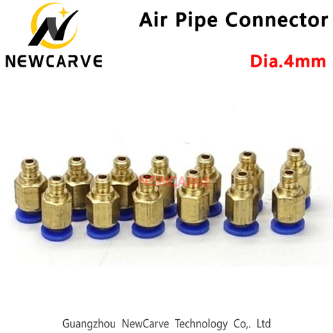 Tubo de manguera M6 neumático de aire para PC, Conector de tubo de aire de rosca macho, acoplamiento rápido, NEWCARVE conector de latón, 4mm ► Foto 1/2