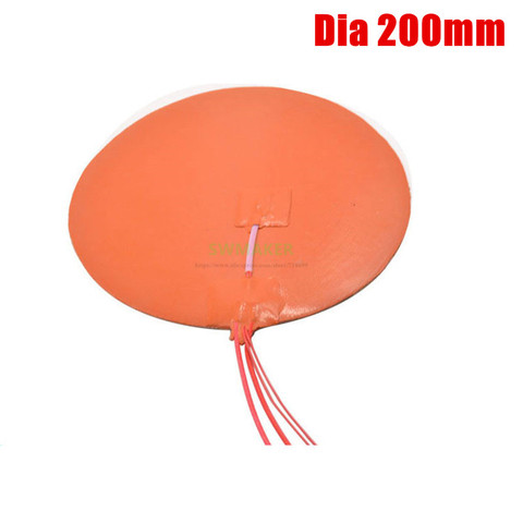 Almohadilla calefactora Circular redonda de silicona, 200mm, 100W, 350W, con termistor Delta kossel, piezas de impresora 3D ► Foto 1/3