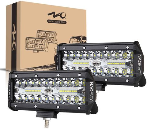 NAOEVO-Barra de luz LED de 7 pulgadas para correr, 240W, 12V, 24V, lámpara antiniebla DE TRABAJO 4x4, haz combinado para camiones Niva, ATV, accesorios ► Foto 1/6