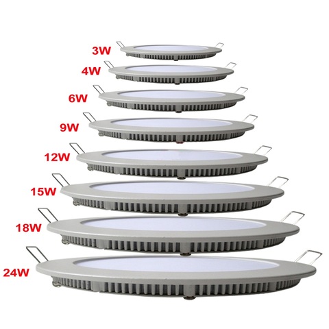 Lámpara de Panel redondo LED ultradelgada, montaje en superficie, soporte de techo de aluminio, 3W, 4W, 6W, 9W, 12W, 15W, 18W, 20W y 24W ► Foto 1/6