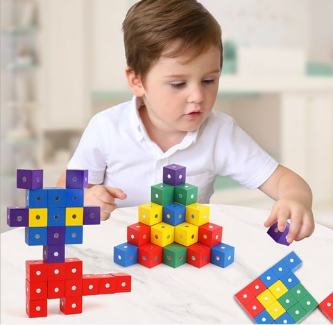 Cubo magnético de madera de 2cm para niños, juguetes de bloques de madera, modelo de construcción para niños, regalo educativo de matemáticas ► Foto 1/6