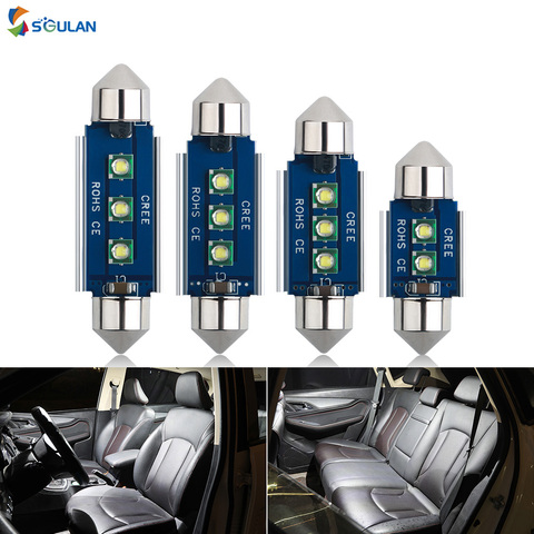 1 Uds Canbus Super brillante Chip C5W C10W adorno 31MM 36MM 39MM 41MM bombilla LED de coche cúpula luces Auto lámpara de placa de matrícula 12V blanco ► Foto 1/6