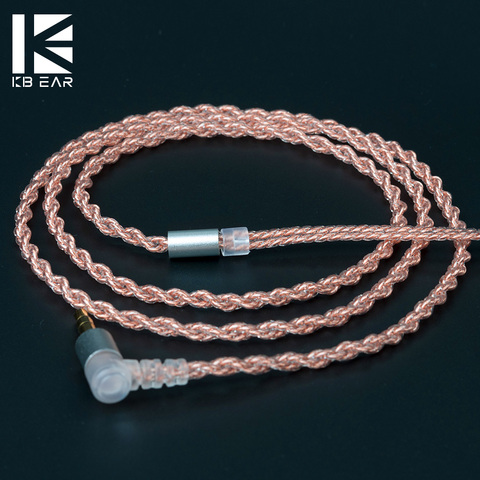 KBEAR 4 cable de núcleo de cobre de metal con interfaz 2 pin/QDC/MMCX con conector de 3,5 MM para KBEAR KB06 ZSX ZS10 PRO ► Foto 1/6