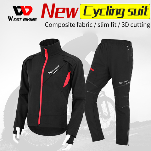 WEST BIKING-Chaqueta térmica para correr, para invierno, para esquí, nieve, Snowboard, conjunto de pantalones, ropa deportiva para hombre y mujer ► Foto 1/1